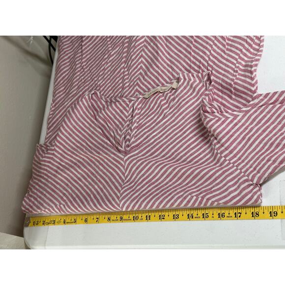 Soft Surroundings Top Women XS Red White Stripe Cold Shoulder Tunic Linen Beachy - Picture 8 of 9